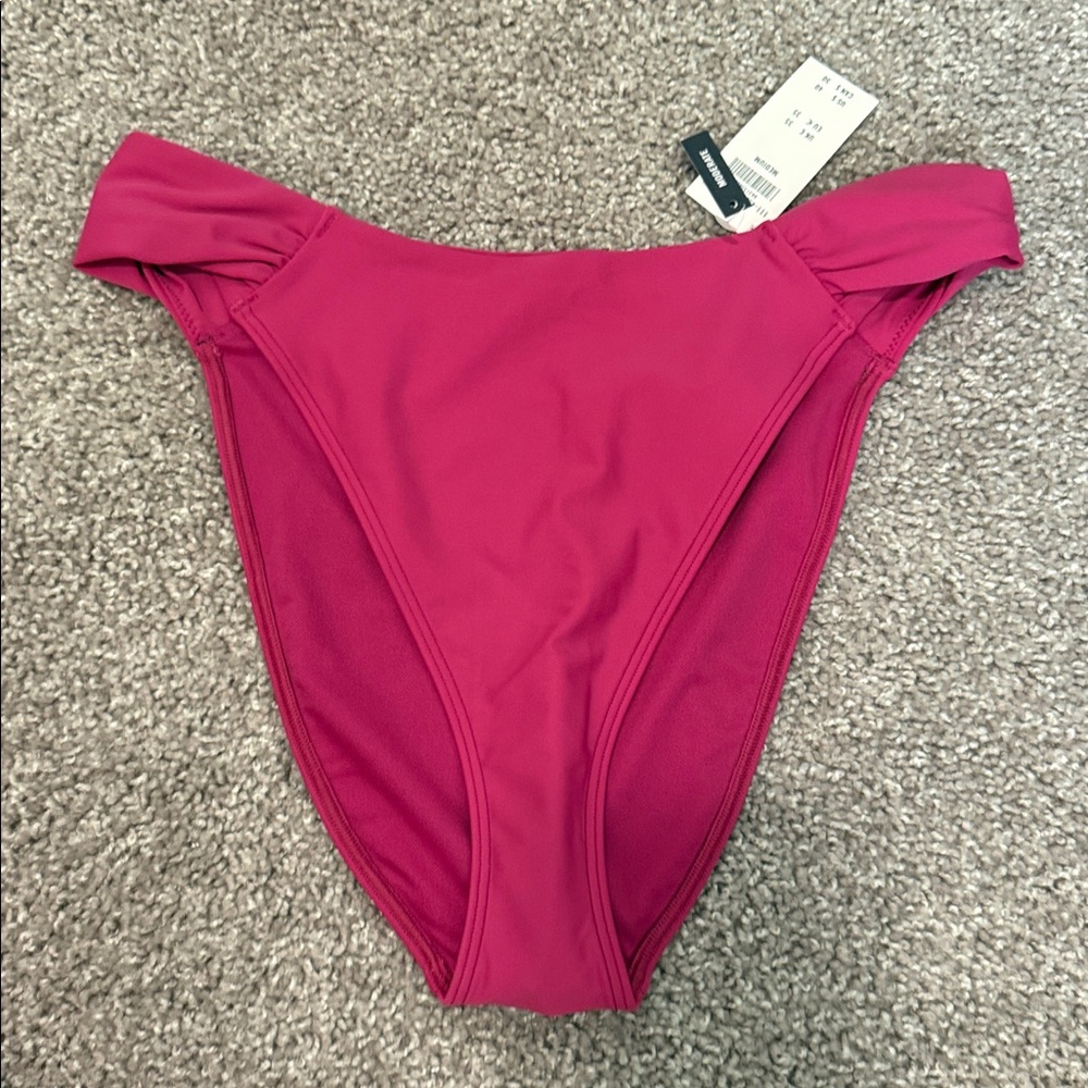 Abercrombie Ruched-Side Mid Rise Moderate Bikini Bottom - Picture 2 of 3